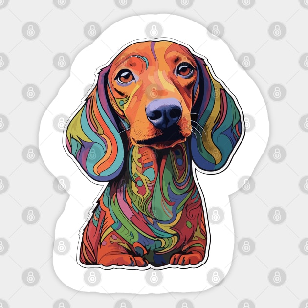 Dachshund Sticker by RosaliArt